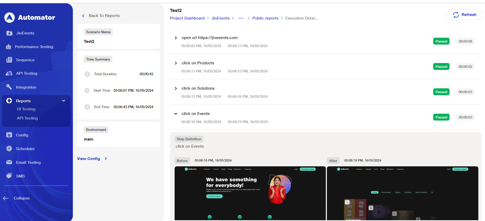 step description in reports
