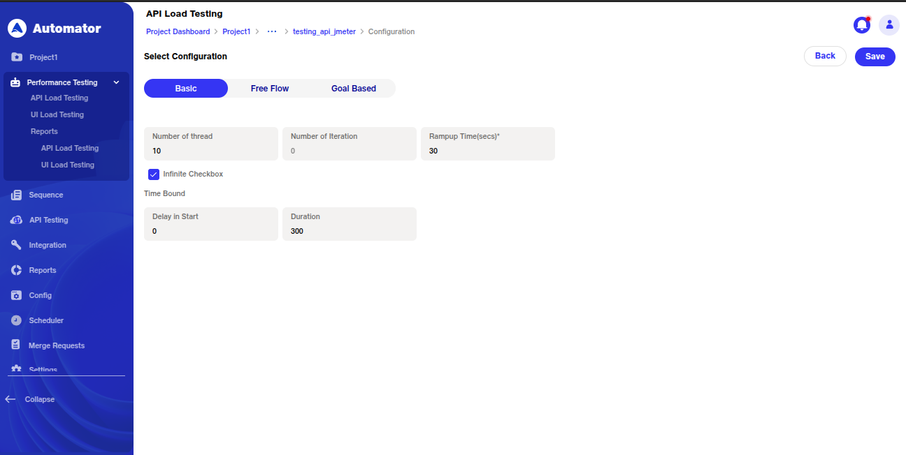 API load test Base configuration image