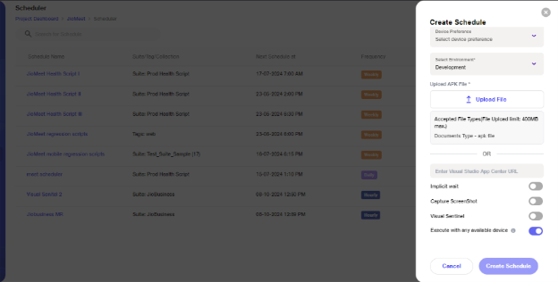 Execution of available devices with Scheduler