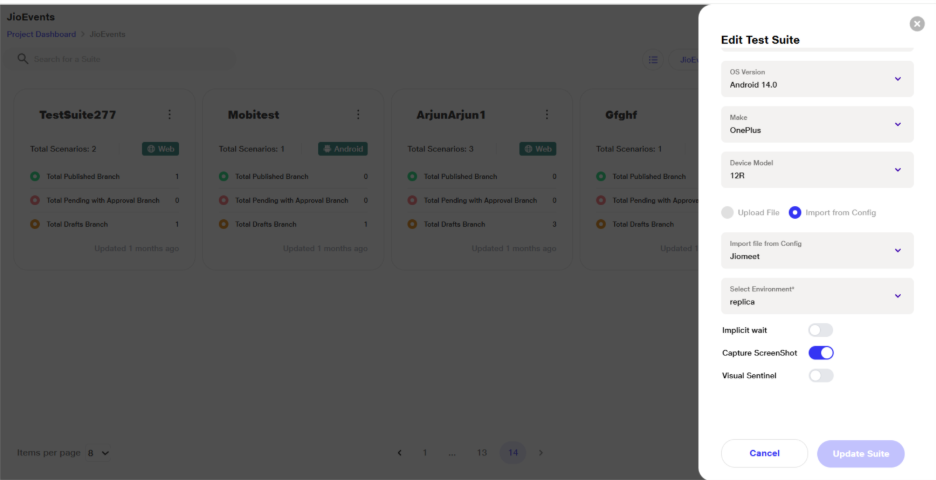 Import from Config for Mobile Testing 