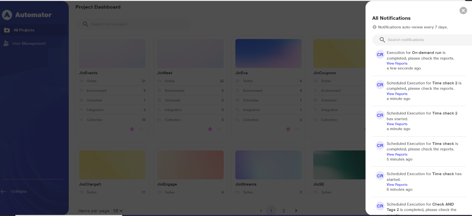  All notification section