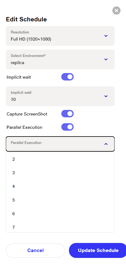 Parallel execution for scheduler image