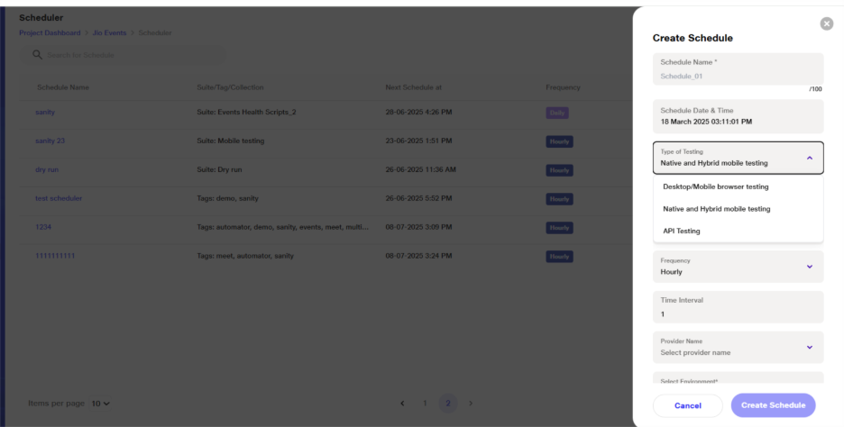 Creation of new Scheduler
