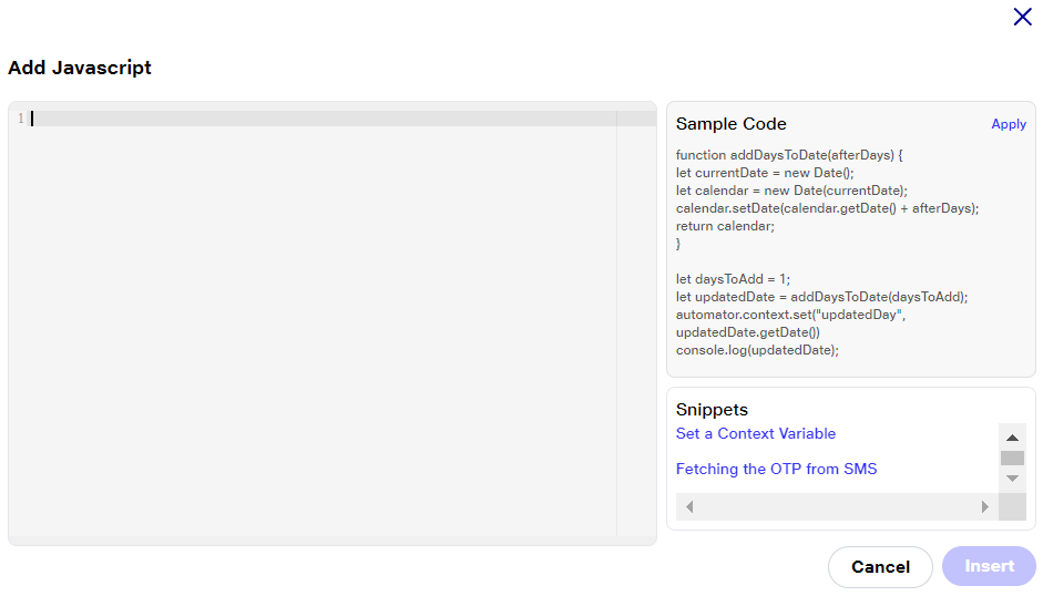 Java script to verify OTP