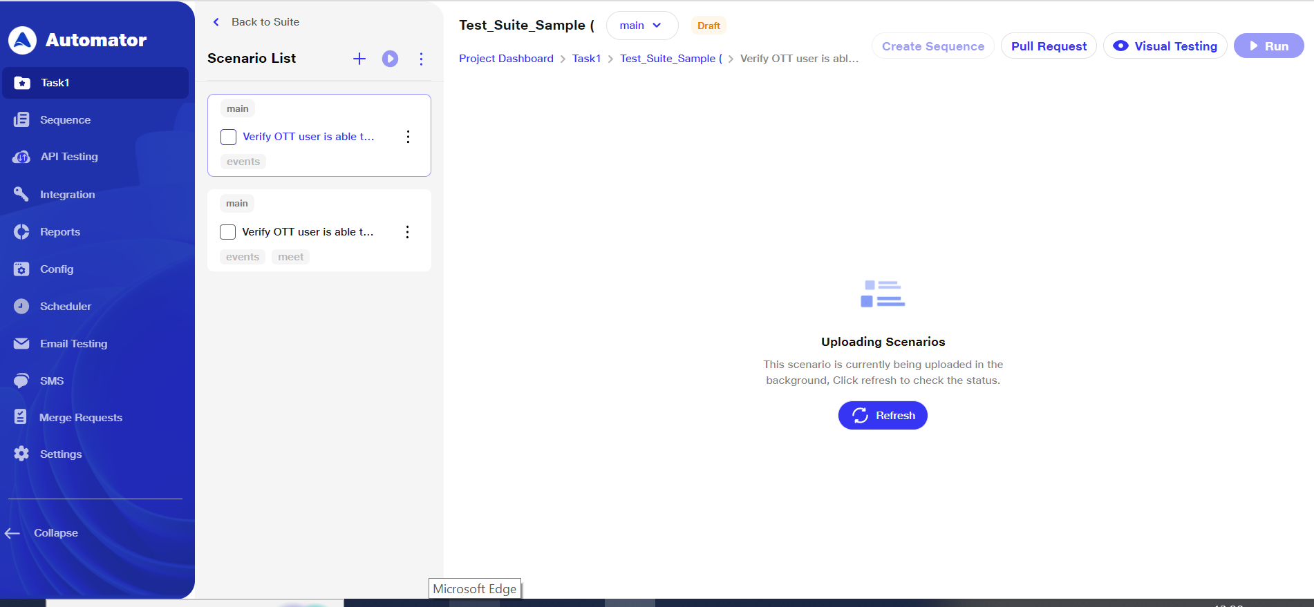 upload file loading screen
