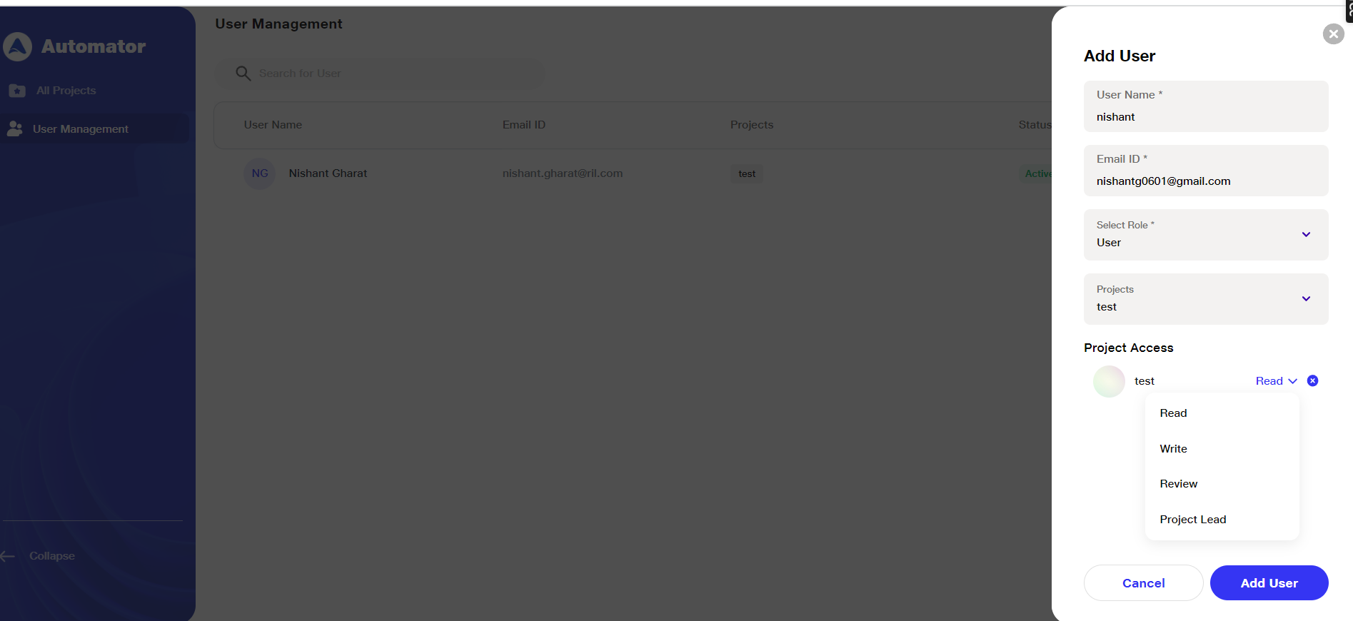 Assigning roles to invited user